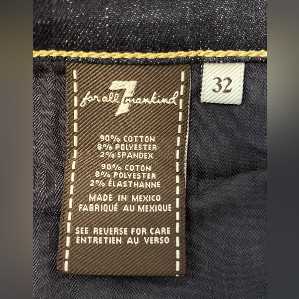 NWOT - 7 For All Mankind “Ankle Gwenevere” Style Dark Indigo Skinny Jeans- Sz 32 - Picture 5 of 9